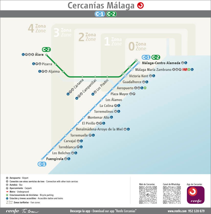Mapa de Cercanías de Málaga